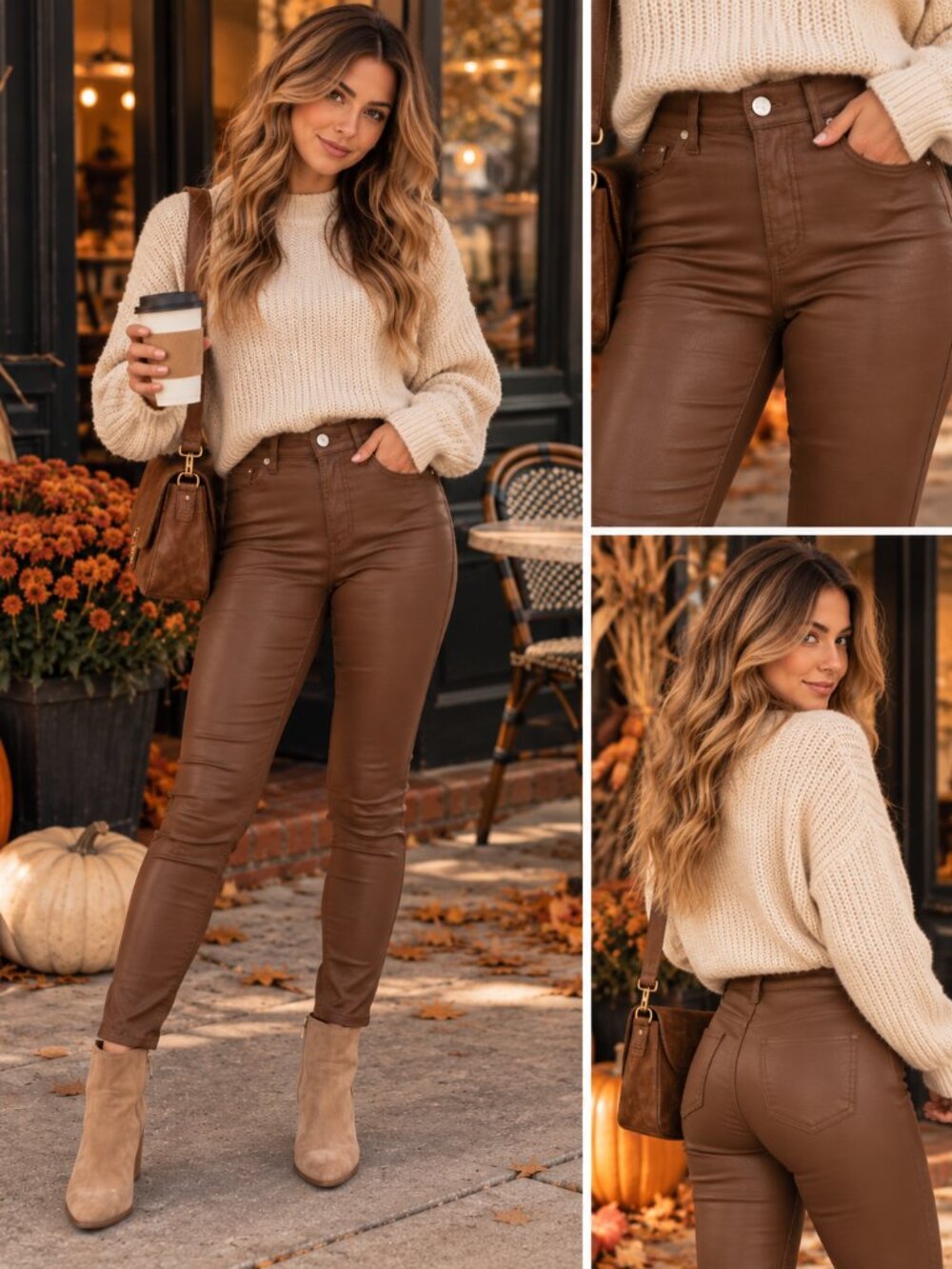NWT Express 6S Chocolate Brown Faux Leather Look High Rise Skinny Jeans Pants
